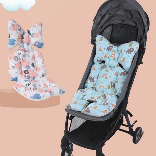 

baby mat cartoon print skin friendly cotton infant stroller seat cushion for kids accessories pushchair parts &