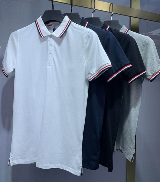 

2021 italy mens polo shirts man t shirt high street embroidery solid color polos garter printing cottom clothing te, White;black