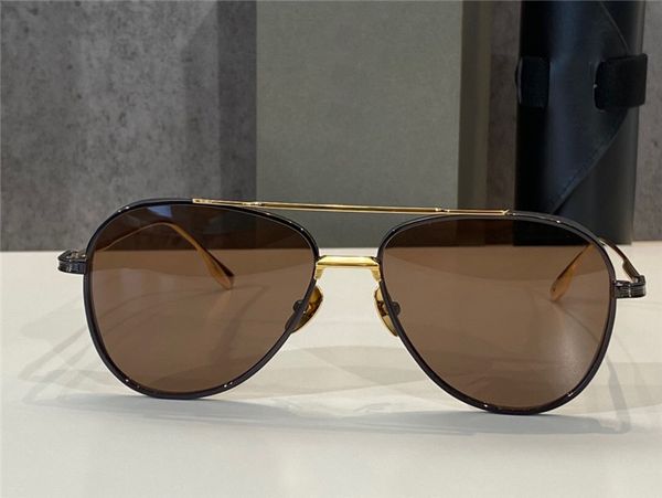 Antika Pilot Güneş Gözlüğü Mat Siyah / Kahverengi Lens Erkekler için 141 Alt Sistemi Gözlük Moda Güneş Gözlüğü Shades UV400 Koruma Kutusu Ile