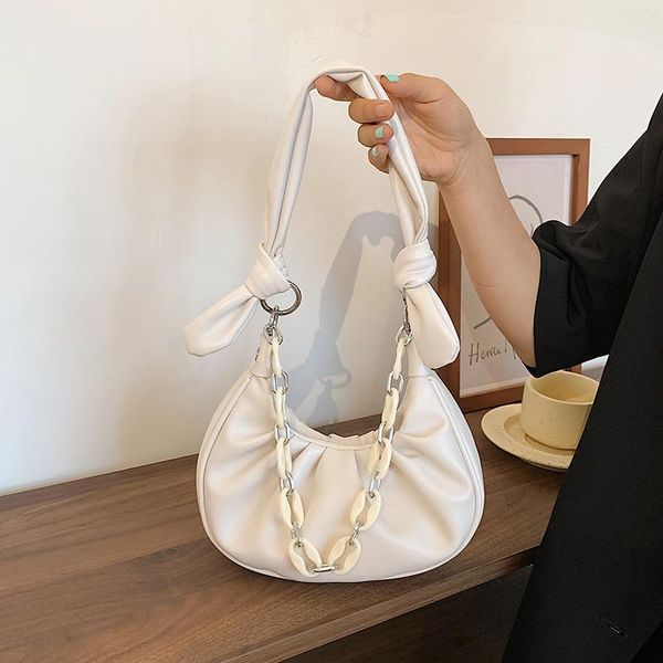 

evening bags women fold shoulder luxury designer cloud wrinkle handbag lady trend fashion daily armpit handle plastic chain bag
