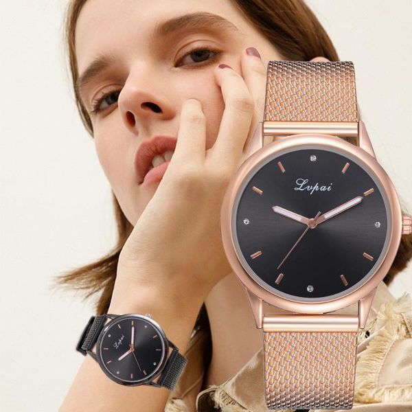 

wristwatches lvpai women's casual quartz silicone strap band watch analog wrist relojes para mujer montre femme 2021, Slivery;brown