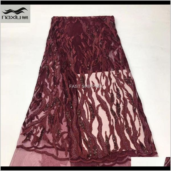 

clothing apparel african beads embroidery french mesh for women wedding embroidered nigerian tulle lace fabric drop deliv, Black;white