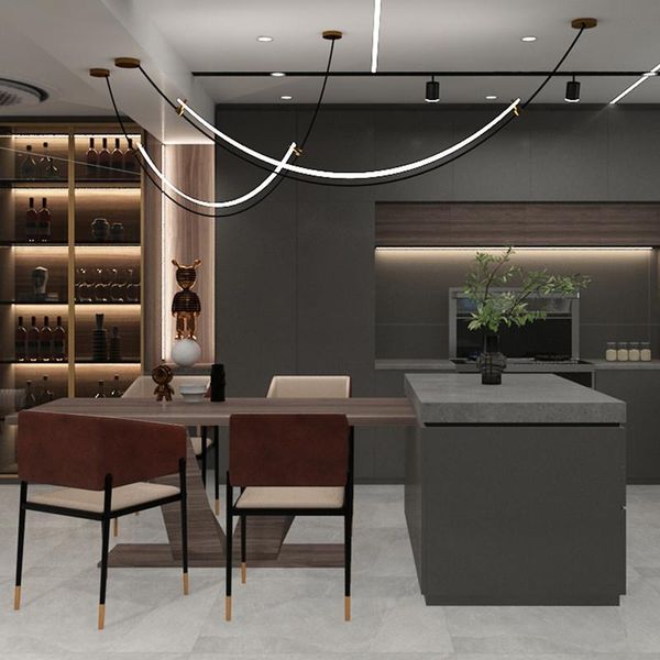 

pendant lamps modern chandelier minimalist long strip led used in living dining kitchen cafe bar hanging light interior lighting fixture bla