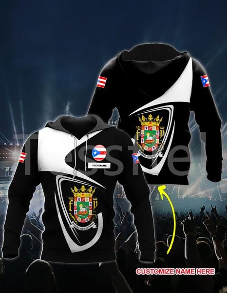 

men's hoodies & sweatshirts country flag puerto rico tattoo emblem 3dprint men/women harajuku pullover casual funny drop a18, Black