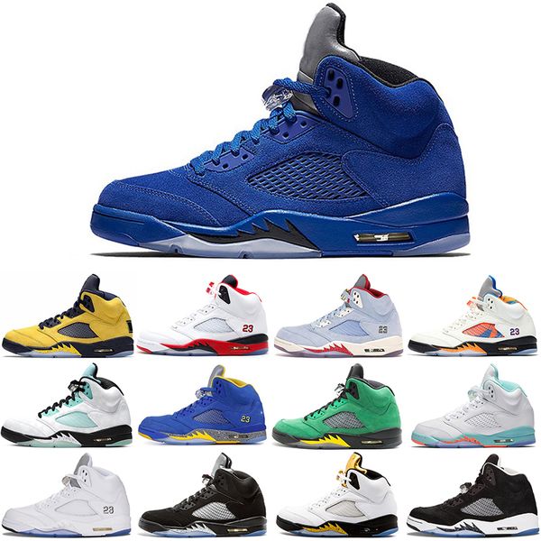 

man basketball shoes running 5 5s fire red alternate bel grape blue suede fab ice international flight island green laney royal light aqua o