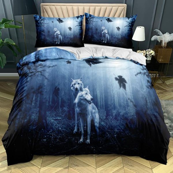 

bedding sets 3d custom-make animals comforter case wolf design king double single size home textile