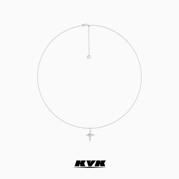 

chains kvk cross necklace women's clavicle chain 2021 adjustable pendant accessories advanced simple, Silver