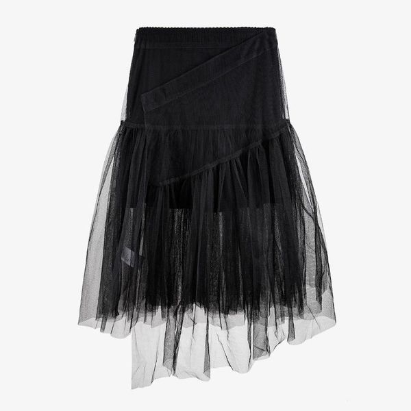 

skirts z-zoux women skirt irregular patchwork mesh womens asymmetry high waist black long all match vintage 2021 fashion