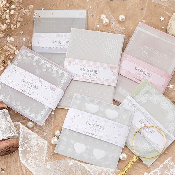 

gift wrap 6 models pet white ink collage card blank melody series creative hand account scrapbooking basic diy decorative stickers