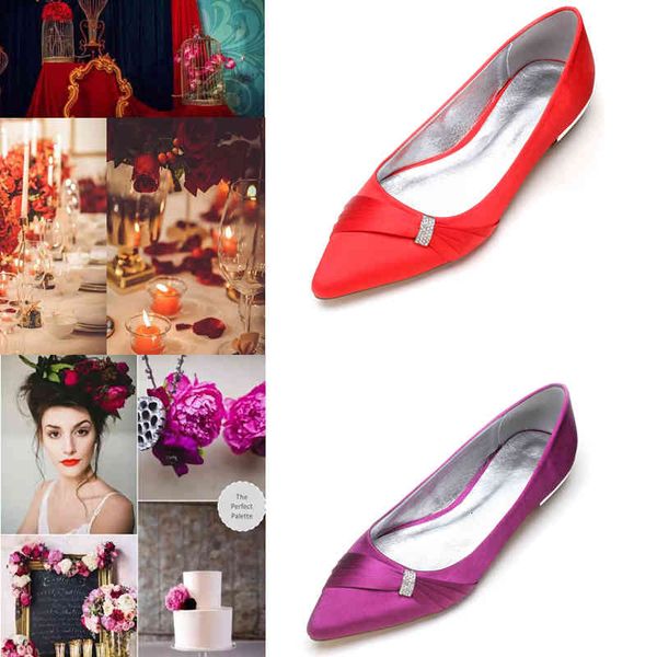 

dress shoes casual women wedding satin pointed bride receiving guests flats slip on daily working fashion dressing flates 1epi, Black