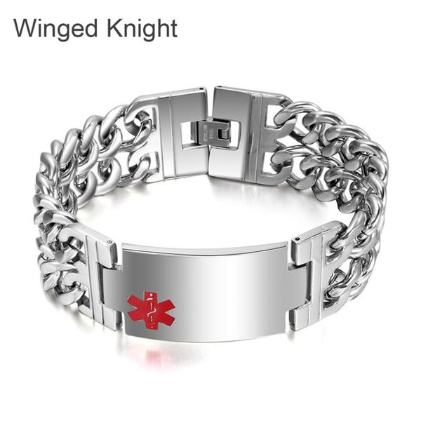 

link, chain male logo man's mesh bracelet metal titanium steel, Black