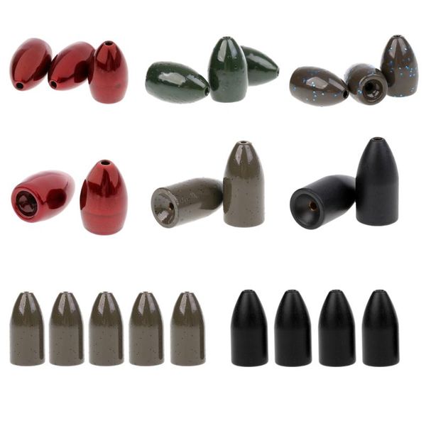 

fishing accessories 2-6pcs/set tungsten weights copper alloy weight shape sinkers flipping/worm 5.3g-28g
