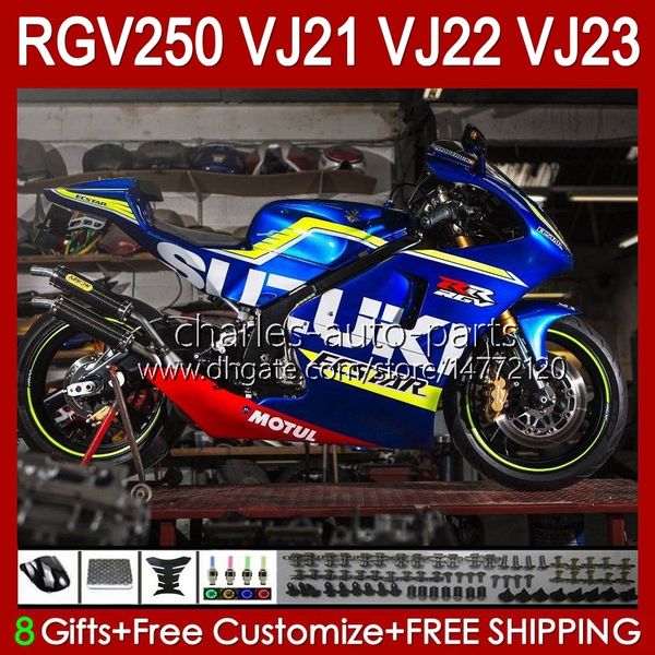 Carrozzeria OEM per SUZUKI RGV250 VJ21 RGVT RGV 250CC 250 CC 88 89 Corpo 21HC.191 stock blue blk RGV-250CC RGV-250 VJ-21 Pannello RGVT-250 VJ 21 RGV250C SAPC 1988 1989 Kit carenatura