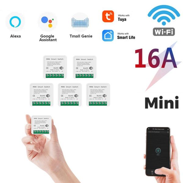

smart home control mini wifi switch 16a 2-way timer wireless switches automation compatible with tuya alexa google