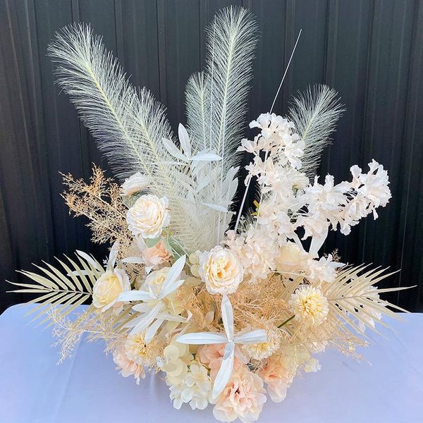 

decorative flowers & wreaths 50cm wrought iron geometry artificial floral wedding decoration window arrangement home party decor road lead f