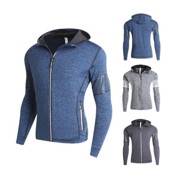

men's jackets casual men elastic sweatshirt hooded jacket zip long sleeve autumn warm coat h8, Black;brown