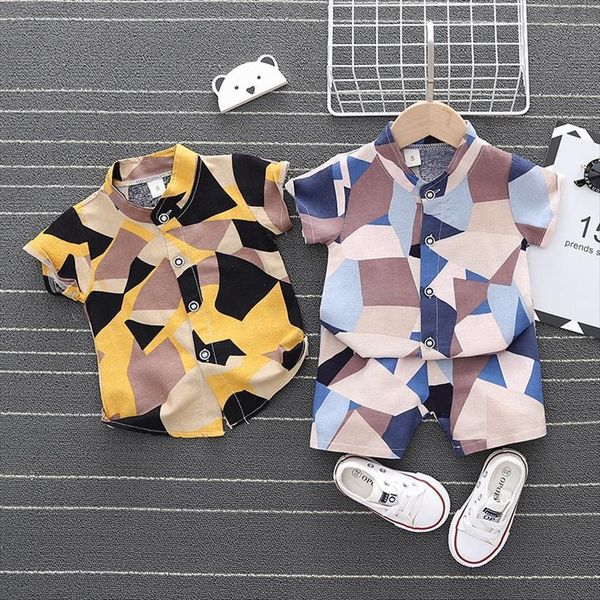 

boys clothes sets summer children fashion shirts shorts 2pcs suits for baby 1 to 4 years toddler tracksuits outfits, White