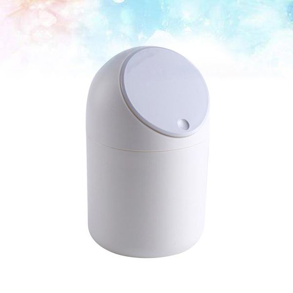 

waste bins 1pc simplicity mini desktrash can press cover garbage table bin container(grey cover)