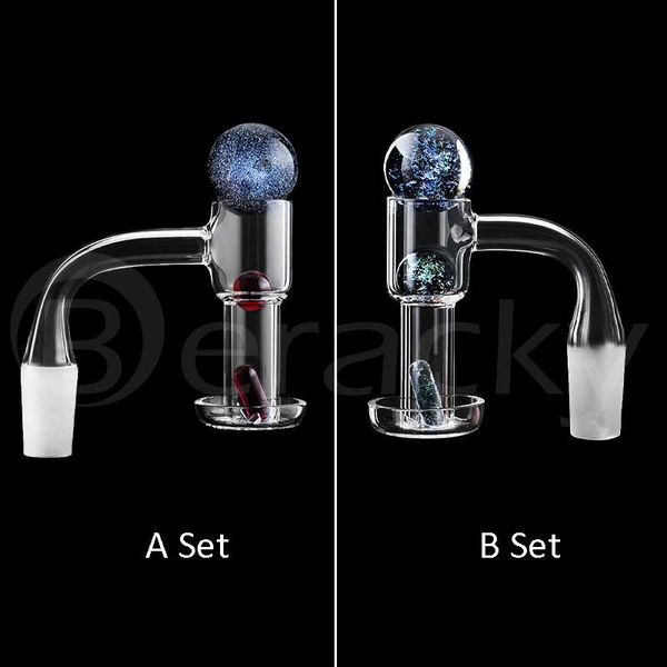 Flat Top Terp Slurper Smoking Quartz Banger mit zwei Stilen Glas Marmor Ruby Pearl Pill 2mm 20mmOD Slurpers Nägel für Bongs Dab Rigs