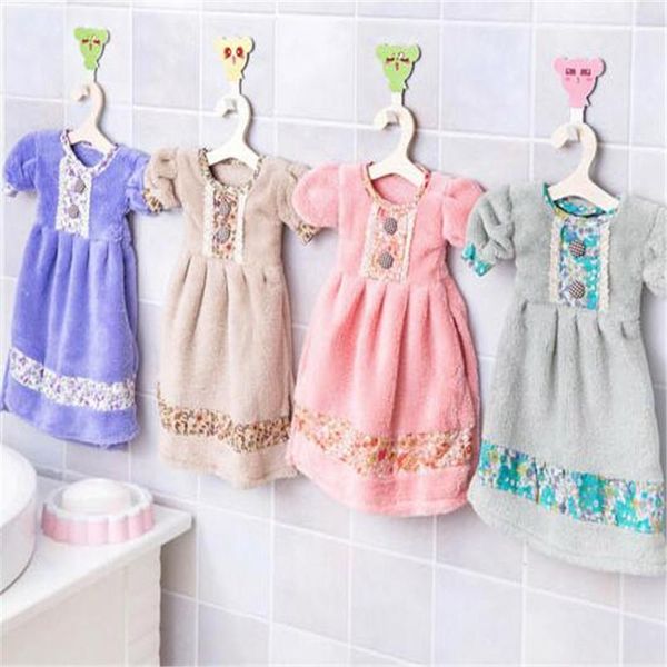 

towel dress shaped household hand bathroom kitchen coral velvet super absorbent 2021