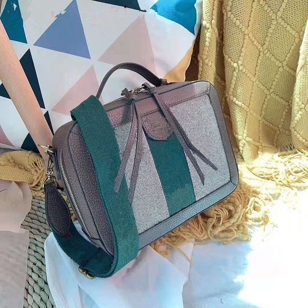 

classic luxury rectangular bag fashionable wide straps aslant female genuine leather shoulder bags hand-held camera handbag