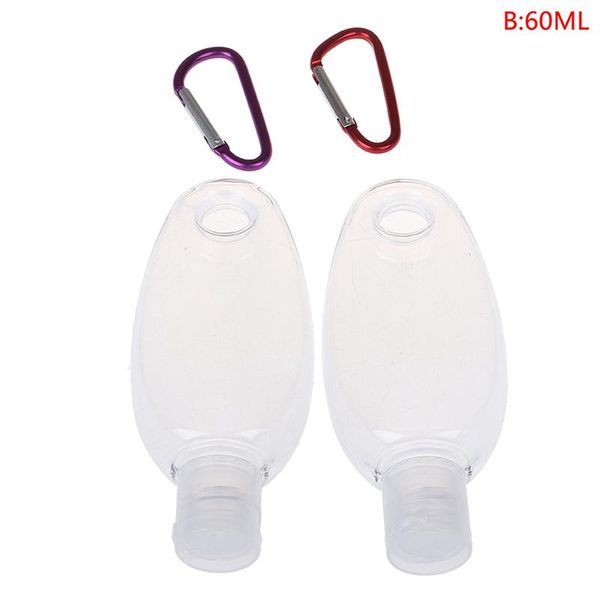 

30ml 60ml travel plastic clear bottles with keychain containers empty refillable skin care liquid hand sanitizer container bath accessory se