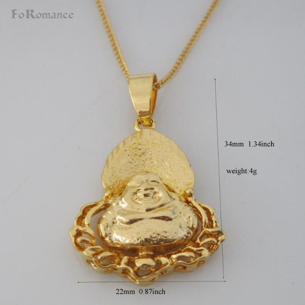 

pendant necklaces min order 10$ can mix /- yellow gold gp 18" 20" 24" circle link chain necklace & maitreya buddha buddhism h, Silver
