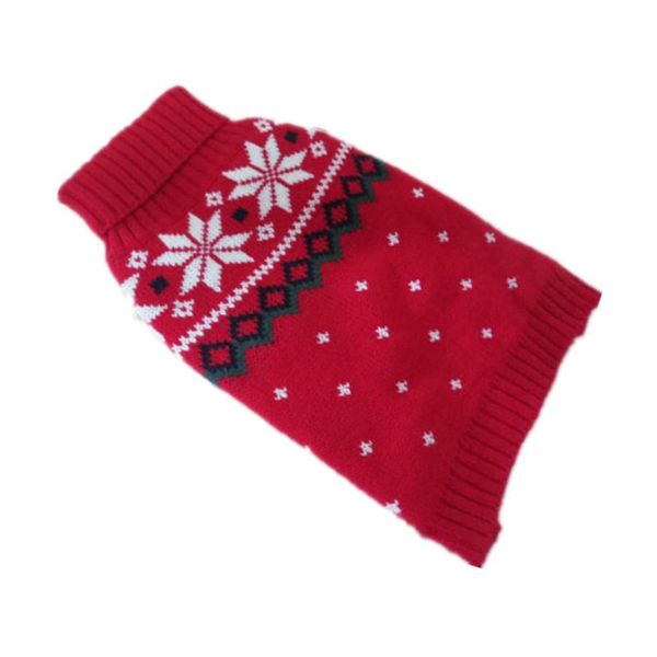 

dog apparel puppy pet dogs christmas snowflake winter knit acrylic sweater constume