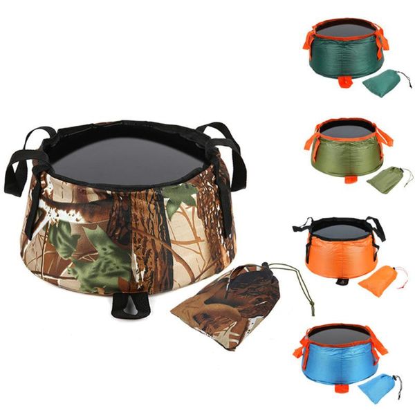 

outdoor folding portable water basin travel camping wash face foot hand bags