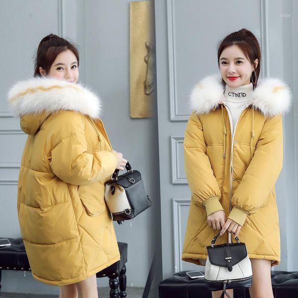 

women's down & parkas winter jacket women 2021 warm thicken hood coat cotton padded parka plus size overcoat m501, Black