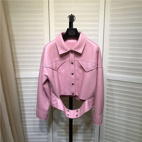 

women's jackets leather lambs jacket a841, Black;brown