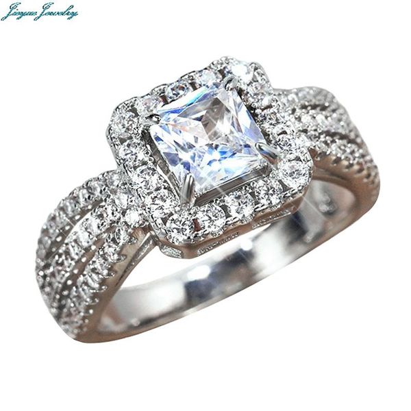 

wedding rings women engagement modern design creative gift ring dazzling cubic zirconia fashion jewelry accessories, Slivery;golden