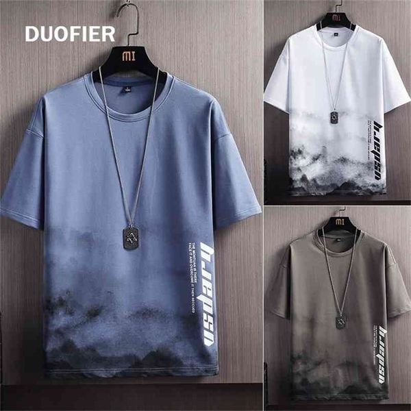 

printing t-shirts mens short sleeve shirts 100% cotton casual men tee sweatshirts summer male clothing 5xl 210716, White;black
