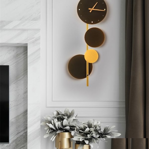 

nordic designer creative post modern personality simple living dining bedroom bedside clock wall lamp