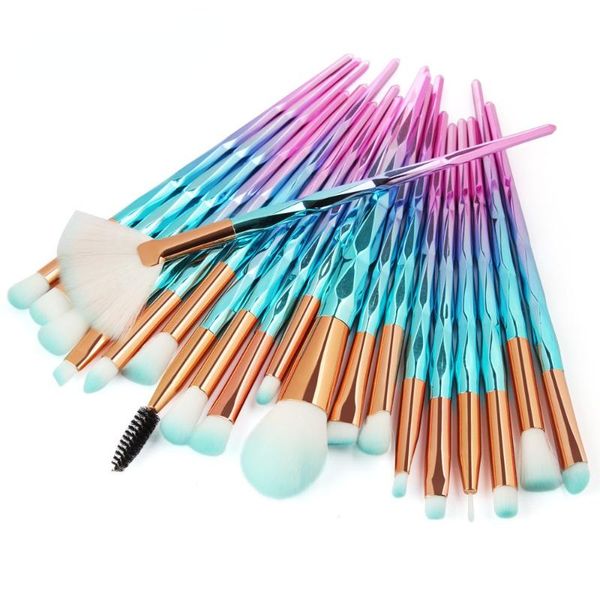 

makeup brushes 20pcs diamond set powder eye shadow blending eyeliner eyelash eyebrow women beauty make up maquiagem