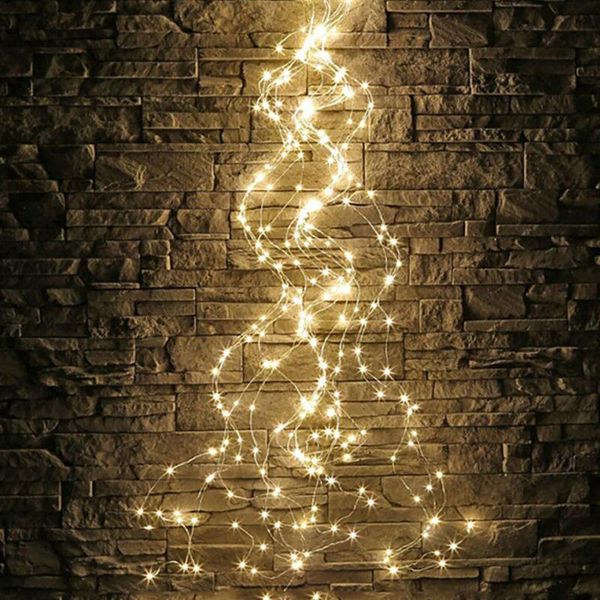 

solar lamps waterfall copper wire garden decor lighting christmas tree vines garlands for outdoor decoration yard