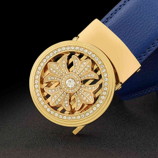 

factory outlet luxury brand belt fortune belt for men and women couples universal leather automatic buckle blue trouser korean trend 2021 ne, Black;brown