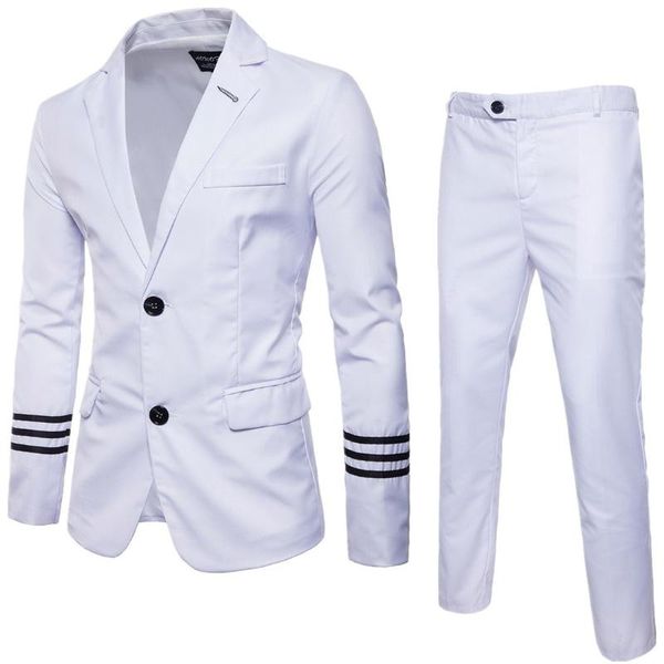 

men's suits & blazers y909 s-5xl autumn business casual suit two piece mens jacket groom man wedding one buckle blazer, White;black