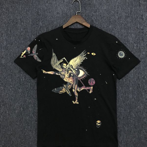 

20ss summer fashion men's stylist t-shirts casual couples short sleeves tee comfortable star men women trendy simple print top, White;black