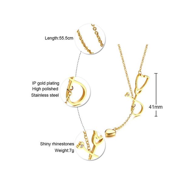 

stainless steel gcc18 necklace sell single women man 41mm cute heart shape gold color lover gift jewelry chains, Silver