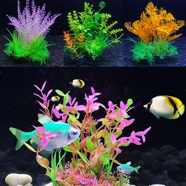 

simulation artificial plants aquarium decor water ornament plant fish tank grass 14cm decoration decorations