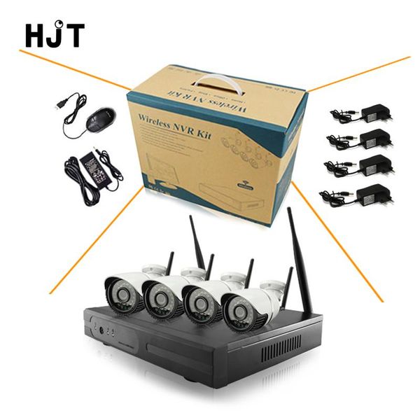 

wireless wifi 4ch nvr with 960p 1.3mp ip camera white metal weatherproof kit onvif 2.1p2p cctv system systems