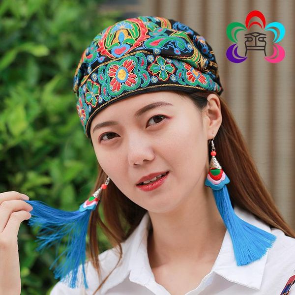 

party favor national wind embroidered bag turban leisure hat embroidery baotou restoring ancient ways