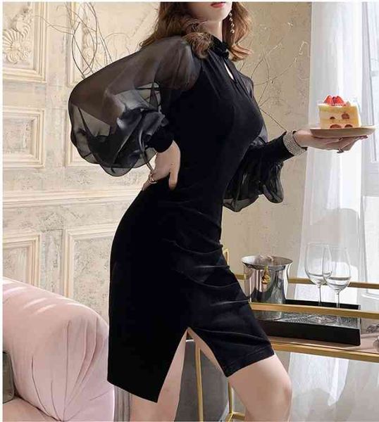 

impd cheongsam ladies temperament was thin and sexy, Black;gray