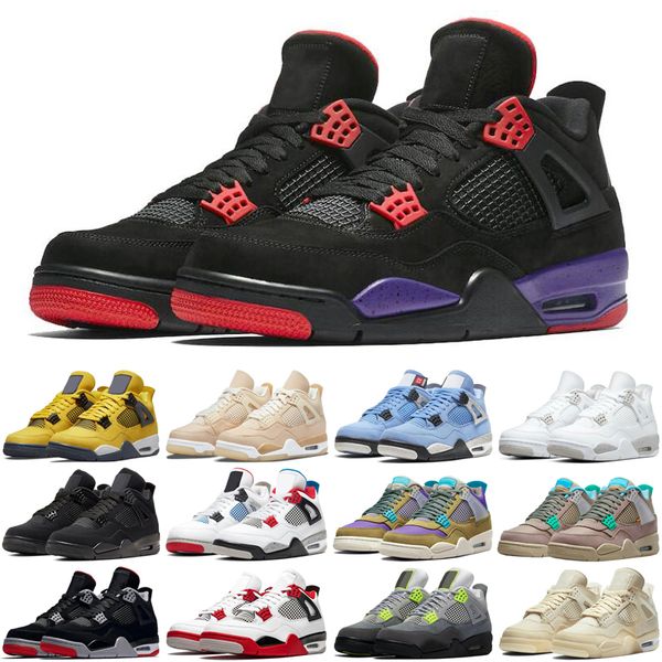 

4 4s mens basketball shoes shimmer lightning cactus jack red thunder sail university blue men trainers sports sneakers wholesale, White;red