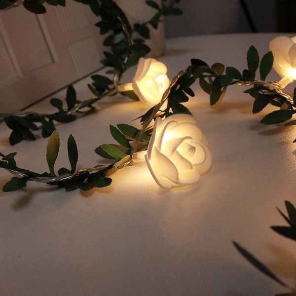 

strings 10/20/40leds rose flower led fairy string lights battery powered wedding valentine's day event party garland decor luminaria