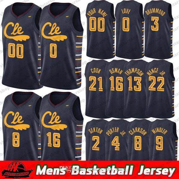 

mens 2019-20 jersey collin sexton marquese chriss cedi osman dylan windler clarkson tristan thompson kevin love basketball jerseys, Black;red