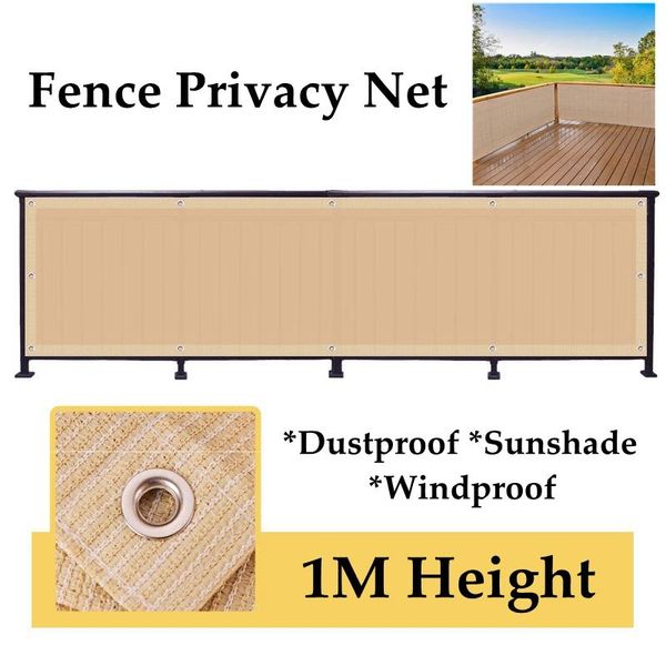 

shade beige color height 1m fence privacy screen garden plants windscreen sun net thicken home balcony safty