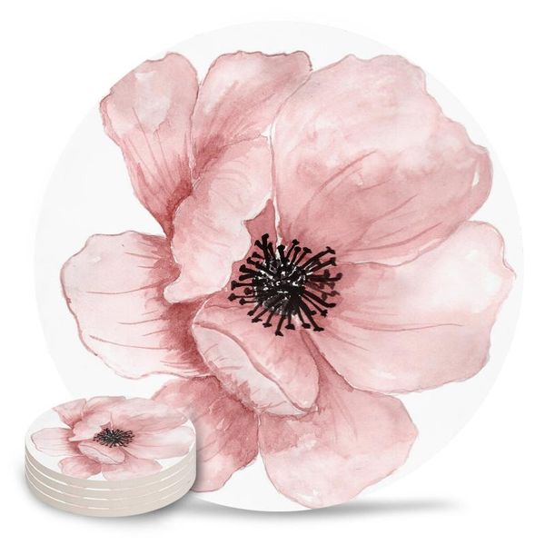 

mats & pads flower coasters waterproof tea cup mat christmas home decor coffee table ceramic