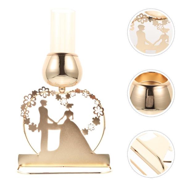 

candles 1pc couple wedding decorative candle stand deskhousehold decor (golden)